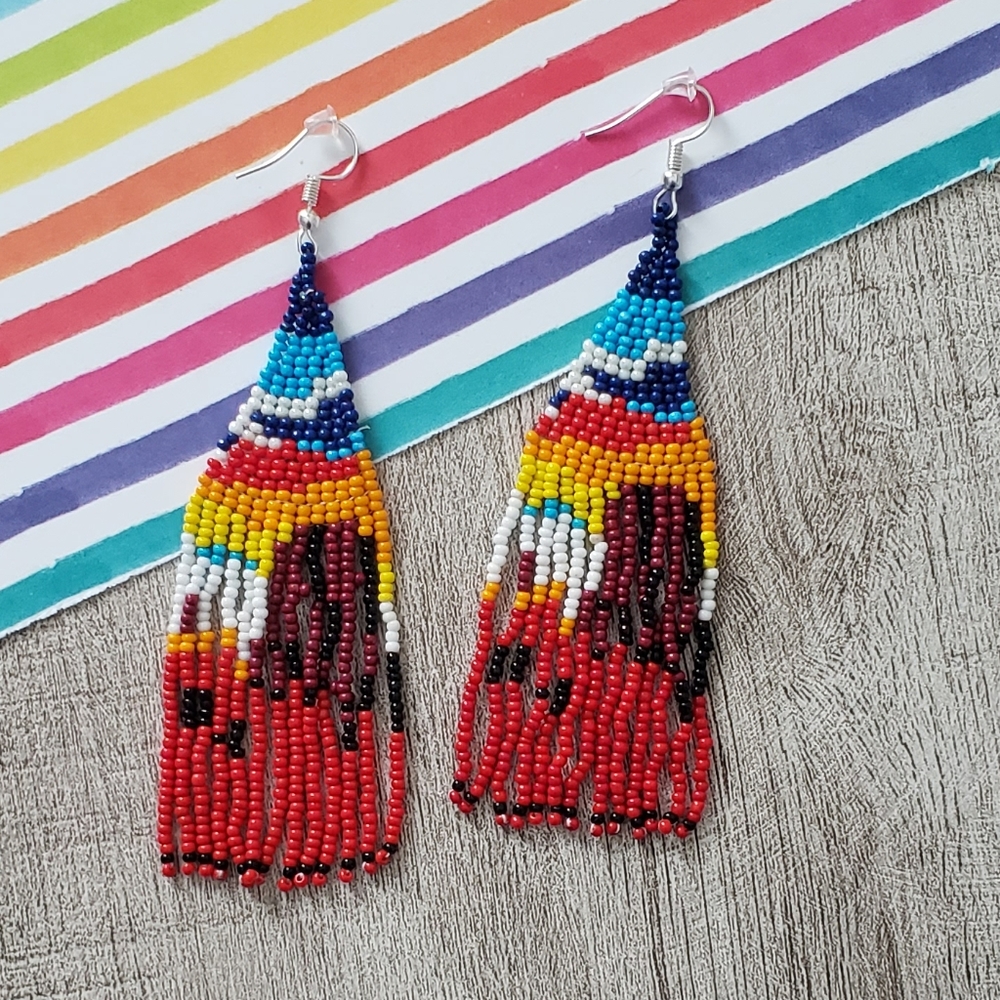NEW Seedbead Tassel Earrings
